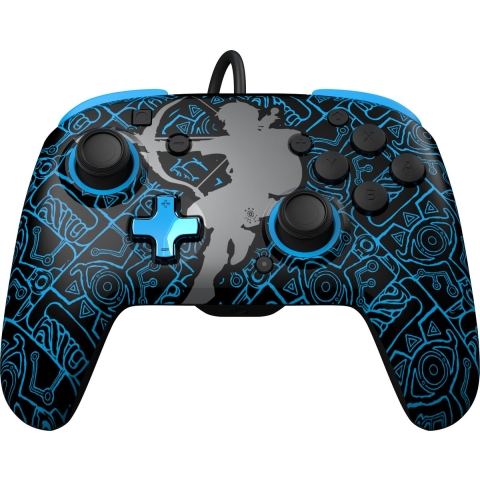 PDP Rematch - Sheikah Shoot - Bedrade Controller - 3,5mm-aansluiting - Blauw Zwart