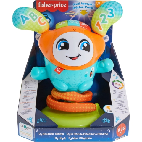 Fisher-Price DJ Bouncin Beats - Leerrobot - Interactief peuterspeelgoed - Meertalig