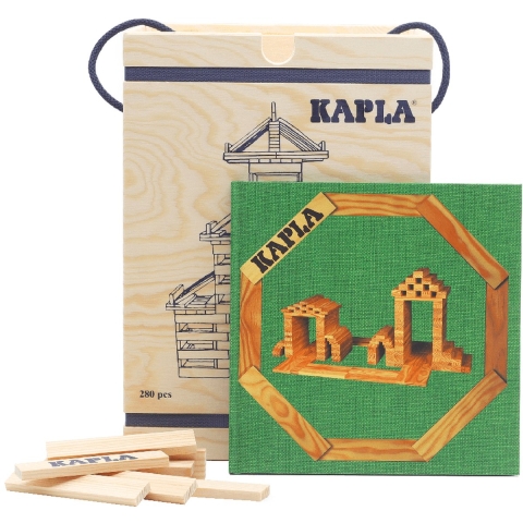 KAPLA - KAPLA Blank - Constructiespeelgoed - 280 Plankjes met Groen Boek