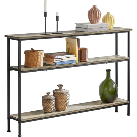 SoBuy Bijzettafel met 3 planken - Max. 50 kg - 120 x 20 x77 cm - Modern