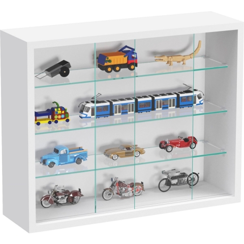 Vitrinekast staande hangende wandvitrine - schuifdeuren - 50 x 40 x 13 cm