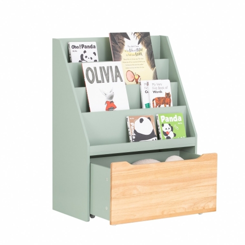Sobuy Kinderboekenkast - Groen - 62x30x80 cm