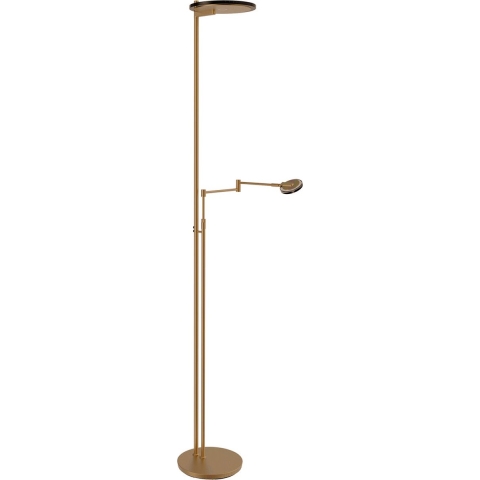 Steinhauer Turound Vloerlamp – Dimbaar Uplight & Leesarm – Stijlvol Brons – Metaal Design