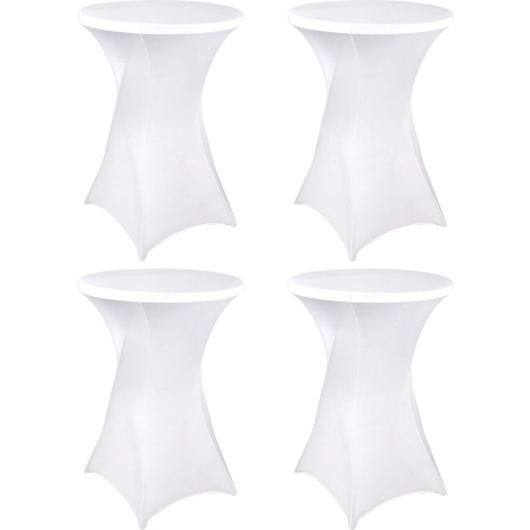 Saaf Statafelrok set - 4 stuks - ∅80-85 x 110cm - Statafelhoes - Wasbaar en Elastisch - Wit