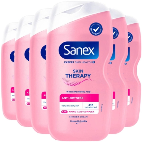 6x Sanex Douchegel Skin Therapy Anti Dryness 450 ml