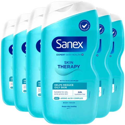 6x Sanex Douchegel Skin Therapy Reduce Imperfections 450 ml