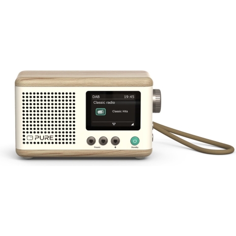Pure Classic Mini Cotton Wit/Eiken, portabel DAB+ radio met Bluetooth