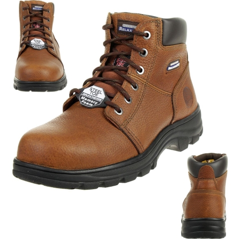 Skechers Heren Workshire Relaxed Fit Veter Veiligheids Enkelbooties