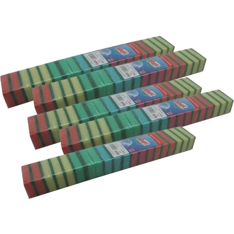 Schuursponsjes - 70x stuks - multikleur - sponzen -