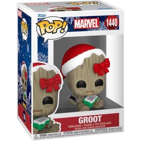 Verzamelaarsbeeldje Funko Pop Marvel Groot With Present