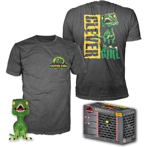 Beeldje Funko POP & T-shirt Jurassic Park Velociraptor Exclusive