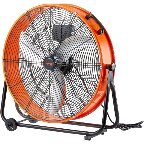 VEVOR Trommelventilator, Staande ventilator, Industriële ventilator, 3 snelheden, 8600 CFM, 360° kantelbaar, 0-2 uur timer, Staande ventilator, Windmachine voor magazijn, werkplaats, fabriek, kelder