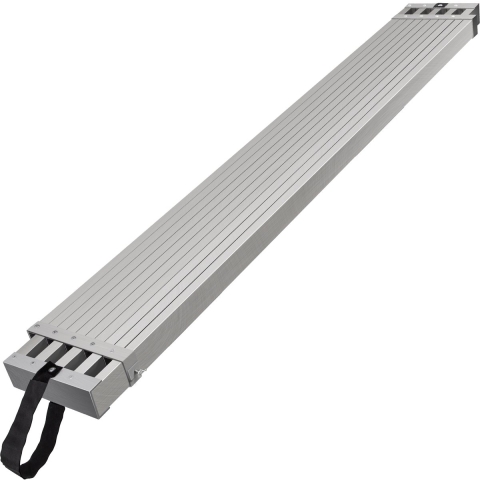 VEVOR Telescopische aluminium werkplank, 1,8-2,7 m, draagvermogen 227 kg, 31,8 cm brede aluminium steigerplank, uitschuifbare steigerplank met antislipplatform, steigerladderaccessoires