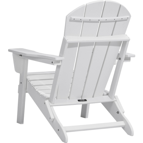 VEVOR Plastic Adirondack stoel, set van 2, weerbestendig, draagbaar, opvouwbare vuurkorfstoel, Adirondack terrasstoel voor buiten met bekerhouder, met ontspannende armleuning, ergonomisch, voor tuin, achtertuin - wit