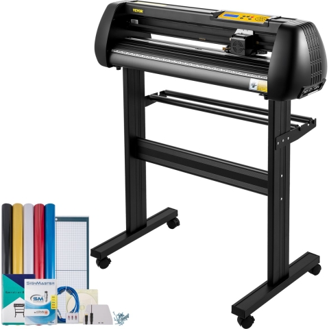 VEVOR Slogan Snijplotter 95 x 52 x 106 cm Snijplotter van Vinyl 720 mm Vinyl Printer Snijmachine met LED Digitaal Paneel, USB- en COM-interface voor Gravures Beletteringsfolie met Warmteoverdracht enz