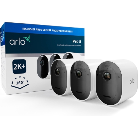Arlo Pro 5 - Buitencamera - 3 Pack - Wit