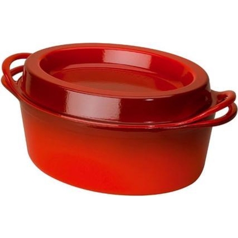 Le Creuset Doufeu gietijzeren braadpan ovaal, 32 cm, 7,2L rood