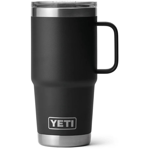 Yeti Rambler Travel Mug 20oz Stronghold Lid, Black, thermos reismok met deksel, 591 ml