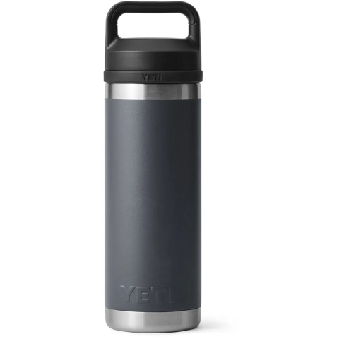 Yeti Rambler Bottle 18oz Chug Cap, Charcoal Grey, thermosfles met drinkdop, 532 ml