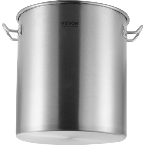 VEVOR Kookpan 39,7 L Roestvrij staal, 350 x 410 mm Grote soeppan met zeef, Geschikt als aspergepan Sauspan, Praktische keukenpan Grote ingrediënten