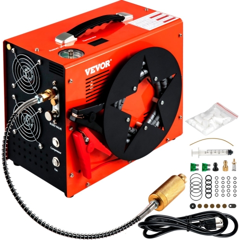 VEVOR Elektrische Luchtcompressorpomp 350 W Compressor Hogedrukluchtpomp 4500 PSI Luchtcompressor met Automatische Uitschakeling en Ingebouwde Ventilatorkoeling voor PCP-luchtgeweer Paintballtank enz