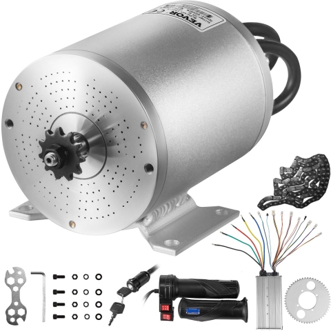 VEVOR Borstelloze Motor Kit, 72 V 3000W Borstelloze Motor Controller Kit, 4900 tpm Hoge Snelheid Elektrische Borstelloze Gelijkstroommotor met Controller Gashendel, voor Go Kart Scooter Motorfiets