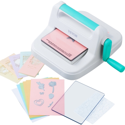 VEVOR Stans- en Embossingmachine Scrapbooking Embossingmachine 160 mm Openingsmaat, My Life Handmade Starterset, Handmatige Embossingmachineset DIY knutselkaarten, uitnodigingen, huisdecoratie etc.