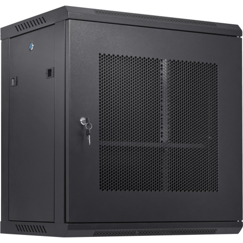VEVOR 12U wandgemonteerde netwerkserverkast, 39.4cm/15,5 inch diep, serverrackbehuizing, max. 90kg/200 lbs. vloergemonteerd laadvermogen, met afsluitbare zijpanelen, voor IT-apparatuur, audiovisuele apparatuur