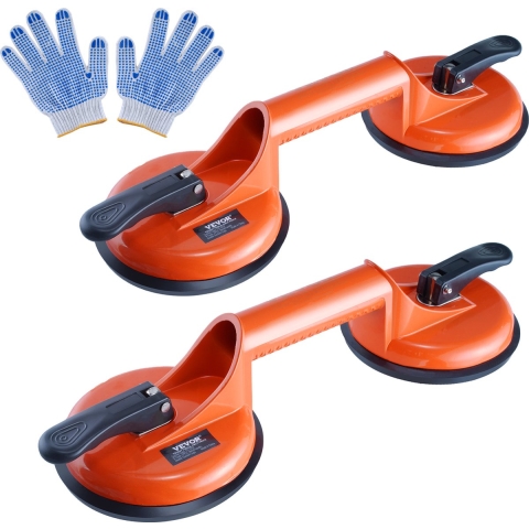 VEVOR zuigheffer gemaakt van NBR glasheffer φ119mm vacuümheffer draagvermogen 85-150kg glas zuignap bedrijfstemperatuur -20-60℃ plaatheffer vacuüm zuignap met ergonomische aluminium handgreep