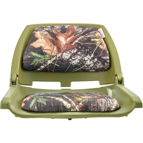 VEVOR Bootstoel Bootstoel met lage rugleuning Visbootstoel met dikke sponskussen en PU polyester stof, opklapbare bootstoel voor visboten jachten schepen camouflagekleur
