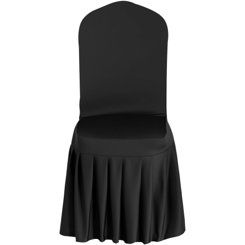VEVOR 30 x stoelhoezen, platte voorkant stretch, wasbaar en afneembaar polyester-spandex stoelhoezen voor bruiloftsfeesten, geschikt voor stoelen (51 x 45 x 95 cm) zwart