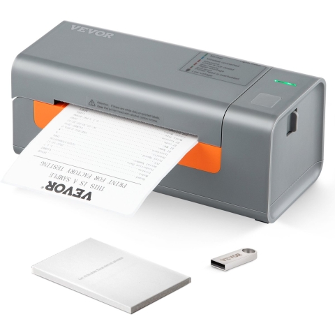 VEVOR Labelprinter 40-108mm Thermische printer 203DPI Labelprinter 150mm/s Verzendlabelprinter Directe thermische labelprinter USB Automatische labelherkenning Windows Mac OS Linux Chromebook