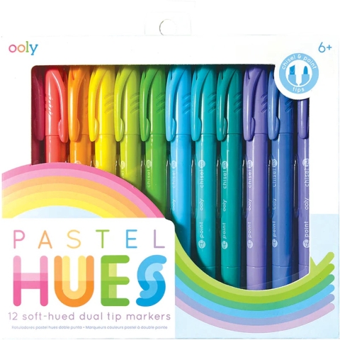 Ooly Dubbelzijdig Markers - Pastel Tinten - 12 stk - Ooly - OneSize - Marker
