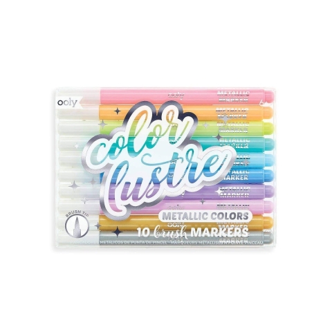 Ooly Markers - Metallic Penseelmarkeringen - 10 stk - Pastel - Ooly - OneSize - Marker