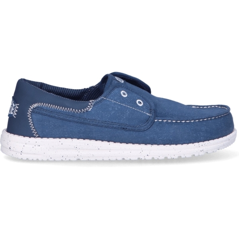 HEYDUDE Loafers Heren Wally Cru Stretch Canvas Blauw 44 Canvas
