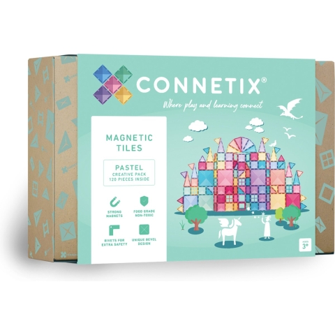 Connetix Magneetset - 120 Onderdelen - Pastel Creative - Connetix - OneSize - Magnetisch speelgoed