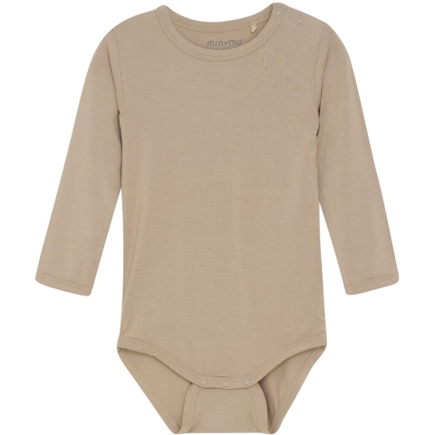 Minymo Romper l/s - Viscose - Simpelweg Taupe - Minymo - 1½ jaar (86) - Romper L/S