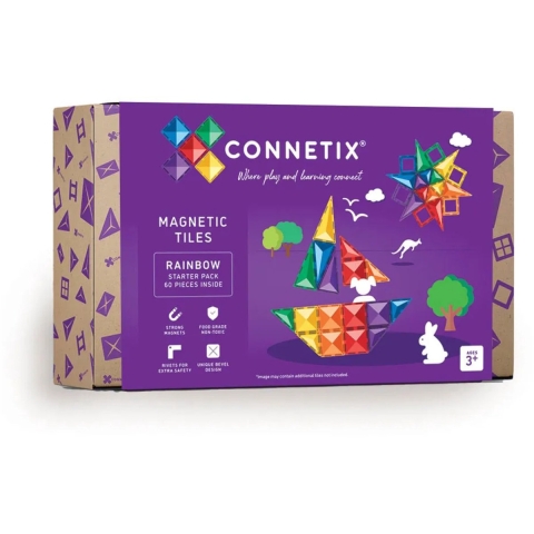 Connetix Magneetset - 60 Onderdelen - Rainbow Starter Verp - Connetix - OneSize - Magnetisch speelgoed