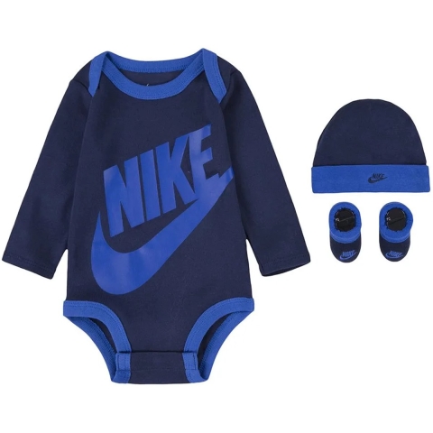 Nike Cadeaubox - Kruipschoenen/Muts/Romper l/s - Midnight Navy/B - Nike - 0-6 mnd - Romper L/S