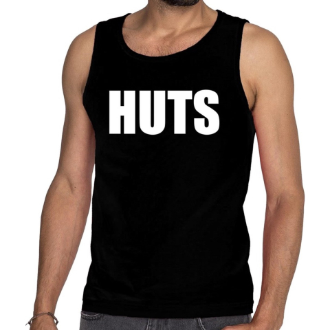 HUTS tanktop / mouwloos shirt zwart heren 2XL -