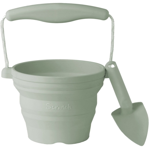 Scrunch Opvouwbaar Emmer m. Schep - 11x9 cm - Sage Green - Scrunch - OneSize - Emmer