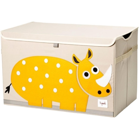 3 Sprouts Opbergbox m. Deksel - 61x37x38 cm - Neushoorn - 3 Sprouts - OneSize - Opbergen