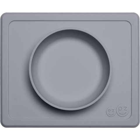 EzPz Happy Mini Bowl - Silicone - Grijs - EzPz - OneSize - Borden