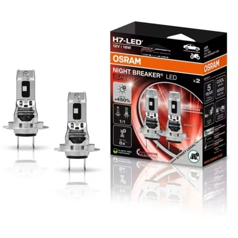 OSRAM 64210DWNBSP-2HB LED-lamp Night Breaker LED Speed H7 16 W 12 V