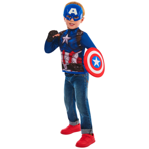 Rubies Verkleedkleren - Marvel Captain America - Rubies - 4-6 jaar (104-116) - Kostuum