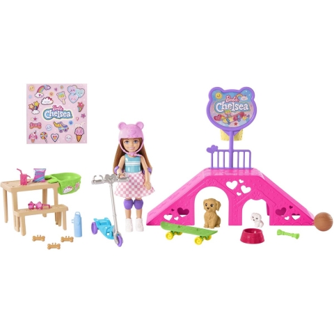 Barbie Poppenset - Chelsea Skatepark - Barbie - OneSize - Pop