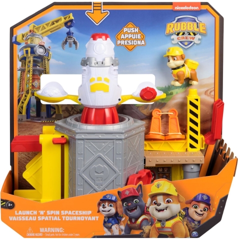 Rubble & Crew Speelgoed - Paw Patrol - Lanceer N Spin Ruimteschi - Rubble & Crew - OneSize - Speelgoed