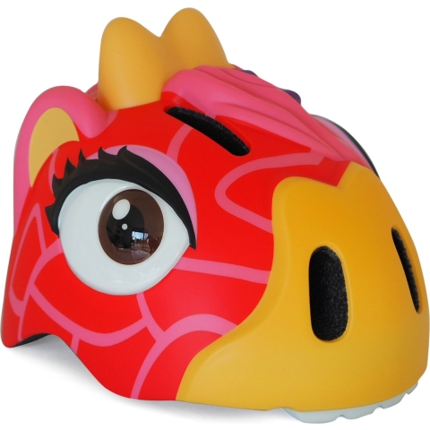 Crazy Safety Fietshelm m. Licht - Giraffe - Rood - Crazy Safety - 49-55 cm - Fietshelm