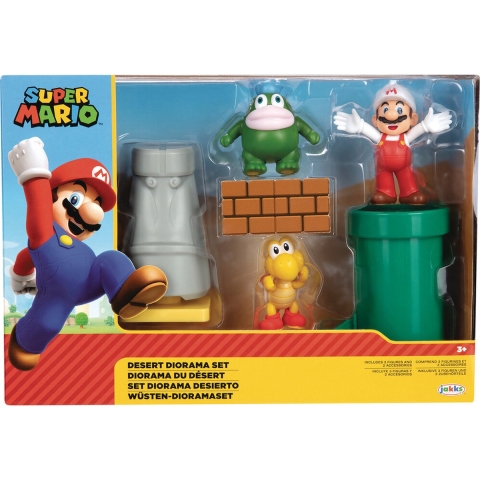Super Mario Speelset - Diorama-set - Desert - 5 Onderdelen - Super Mario - OneSize - Speelgoed