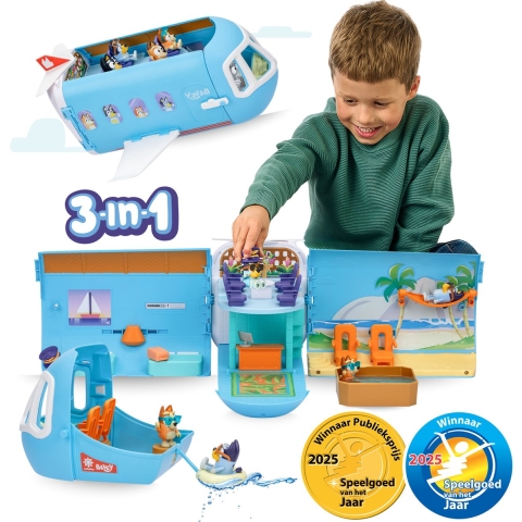 Bluey Speelset m. Geluid - Transformeerbaar Vlucht -3-in-1 - Bluey - OneSize - Speelgoed